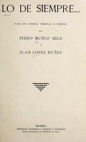 Portada de Lo de siempre