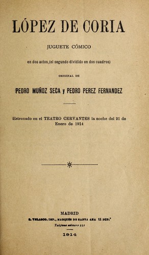 Portada de López de Coria