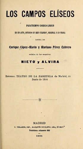Portada de Los campos elíseos