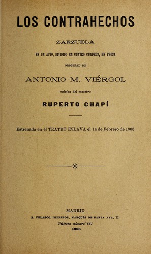 Portada de Los contrahechos