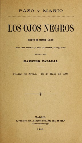 Portada de Los ojos negros