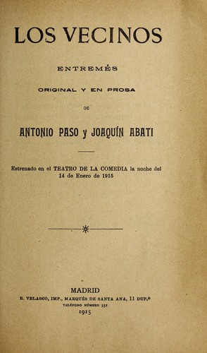 Portada de Los vecinos