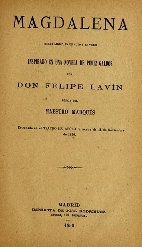 Portada de Magdalena