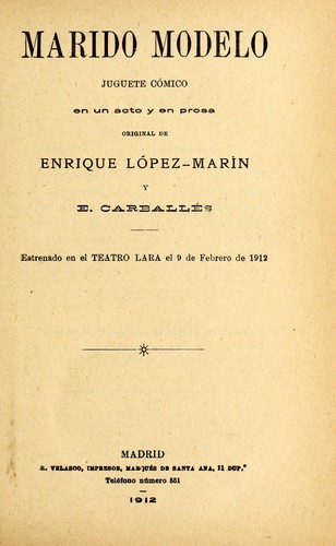 Portada de Marido modelo