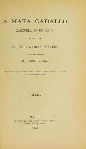 Portada de A mata caballo