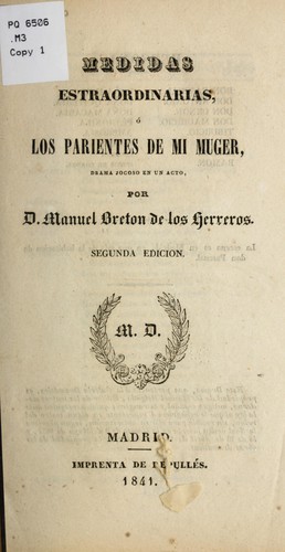 Portada de Medidas estraordinarias