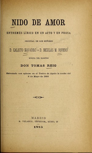 Portada de Nido de amor