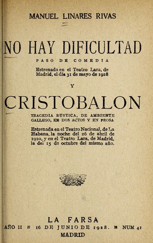 Portada de No hay dificultad