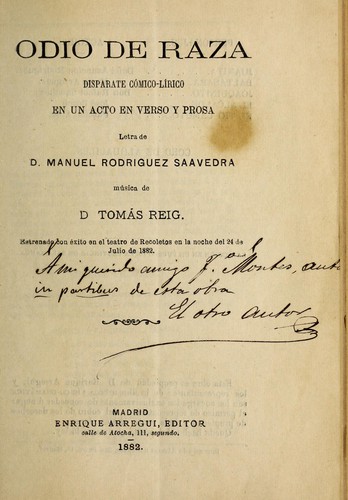 Portada de Odio de raza