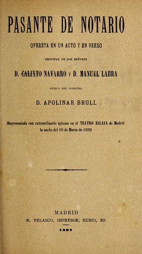 Portada de Pasante de notario