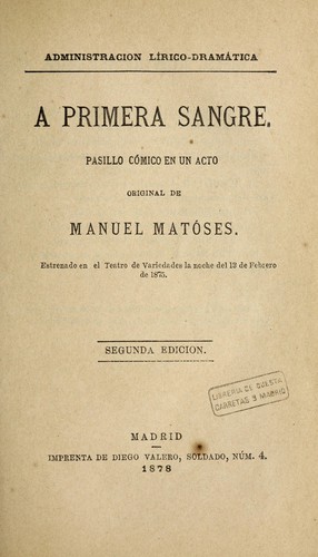Portada de A primera sangre