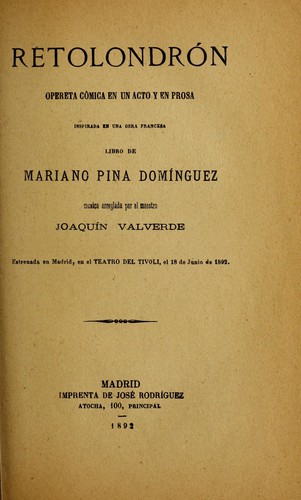 Portada de Retolondrón