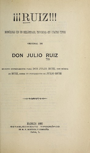 Portada de !Ruiz!