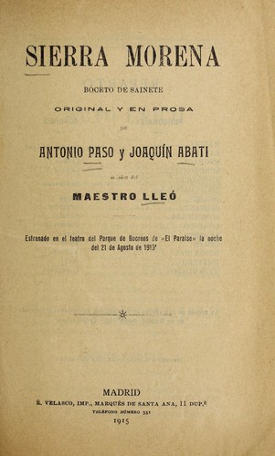 Portada de Sierra morena