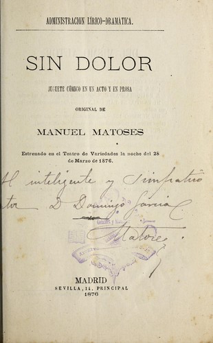 Portada de Sin dolor