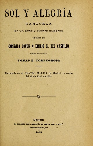 Portada de Sol y alegría