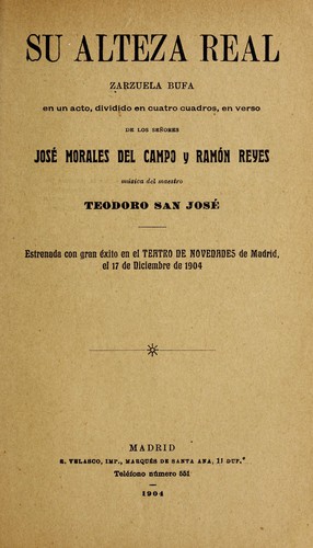 Portada de Su alteza real