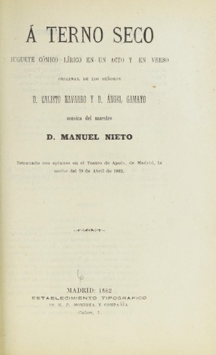 Portada de A terno seco