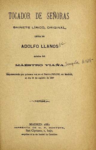 Portada de Tocador de señoras