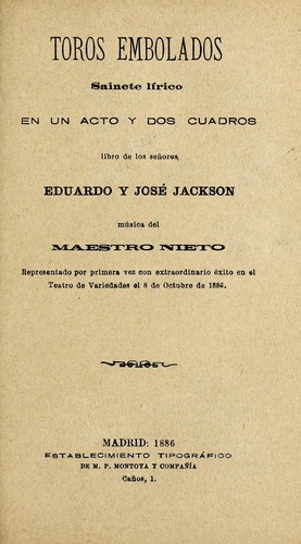 Portada de Toros embolados