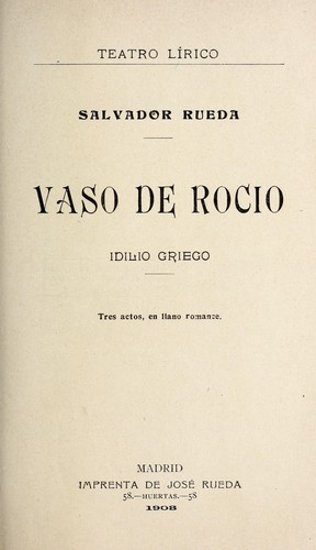 Portada de Vaso de rocío