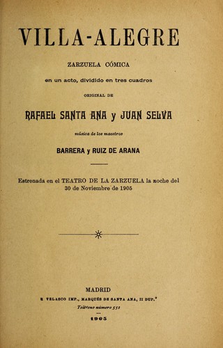 Portada de Villa-alegre