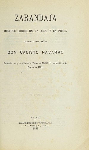 Portada de Zarandaja