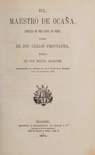 Portada de El maestro de Ocaña