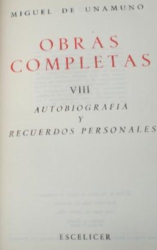 Portada de Obras completas, Tomo VIII