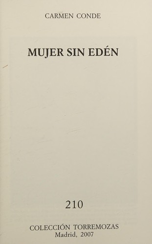 Portada de Mujer sin Edén