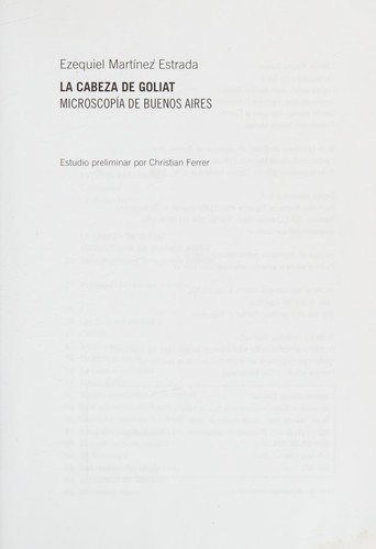 Portada de La cabeza de Goliat