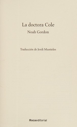 Portada de La doctora Cole