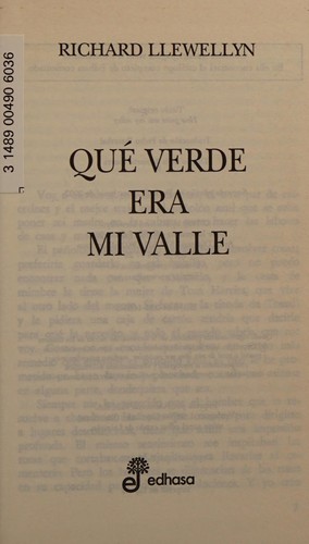 Portada de ¡Qué verde era mi valle!