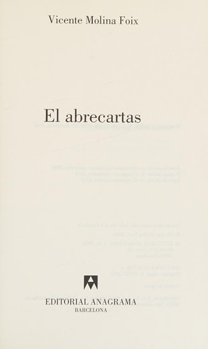 Portada de El abrecartas