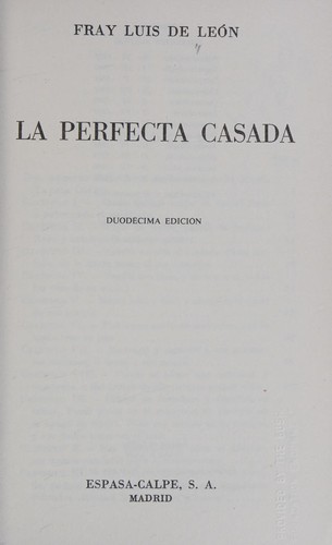Portada de La perfecta casada