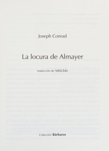 Portada de La locura de Almayer