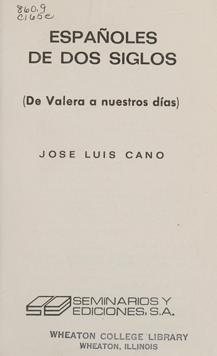 Portada de Españoles de dos siglos