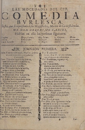 Portada de La mocedades del Cid
