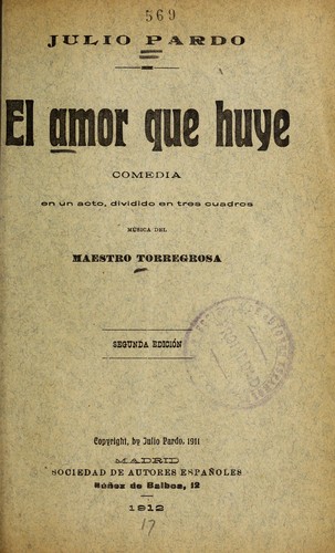 Portada de El amor que huye
