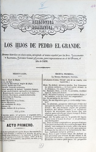 Portada de Los hijos de Pedro el grande