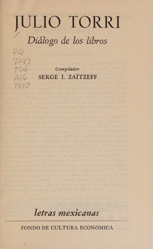 Portada de Diálogo de los libros