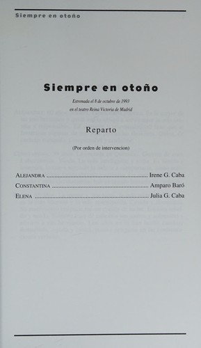 Portada de Siempre en otoño