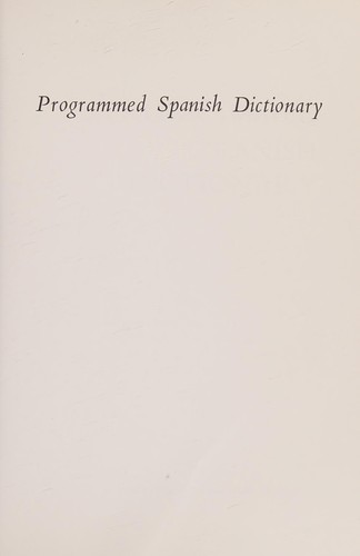 Portada de Programmed Spanish dictionary