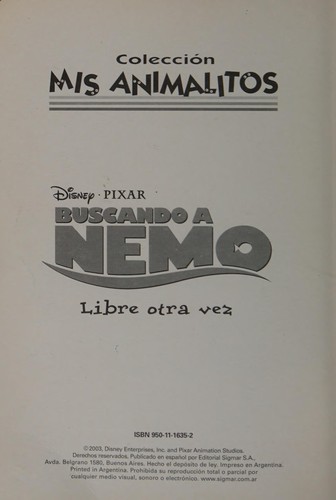 Portada de Buscando a Nemo Libre Otra Vez