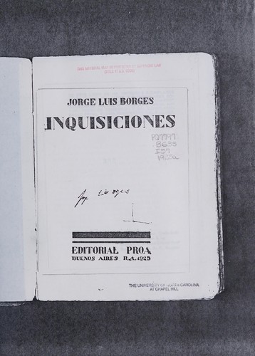 Portada de Inquisiciones