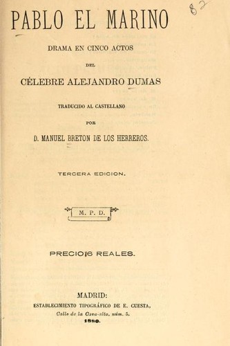 Portada de Pablo el marino: drama en cinco actos