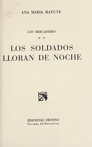 Portada de Los soldados lloran de noche