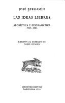 Portada de Las ideas liebres: aforística y epigramática