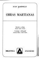 Portada de Obras martianas