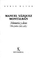Portada de Memoria y deseo